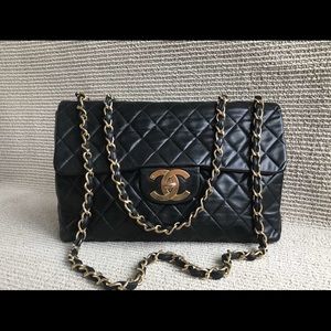 Authentic Chanel maxi lambskin classic flap bag